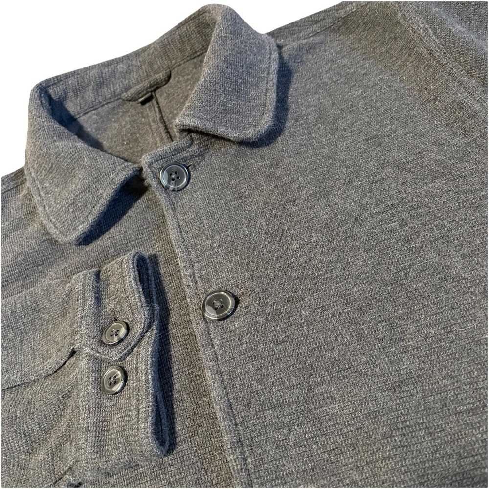 Bonobos Cardigan Mens L Graphite Sweater Blazer Chore Jacket Horn Buttons Collar